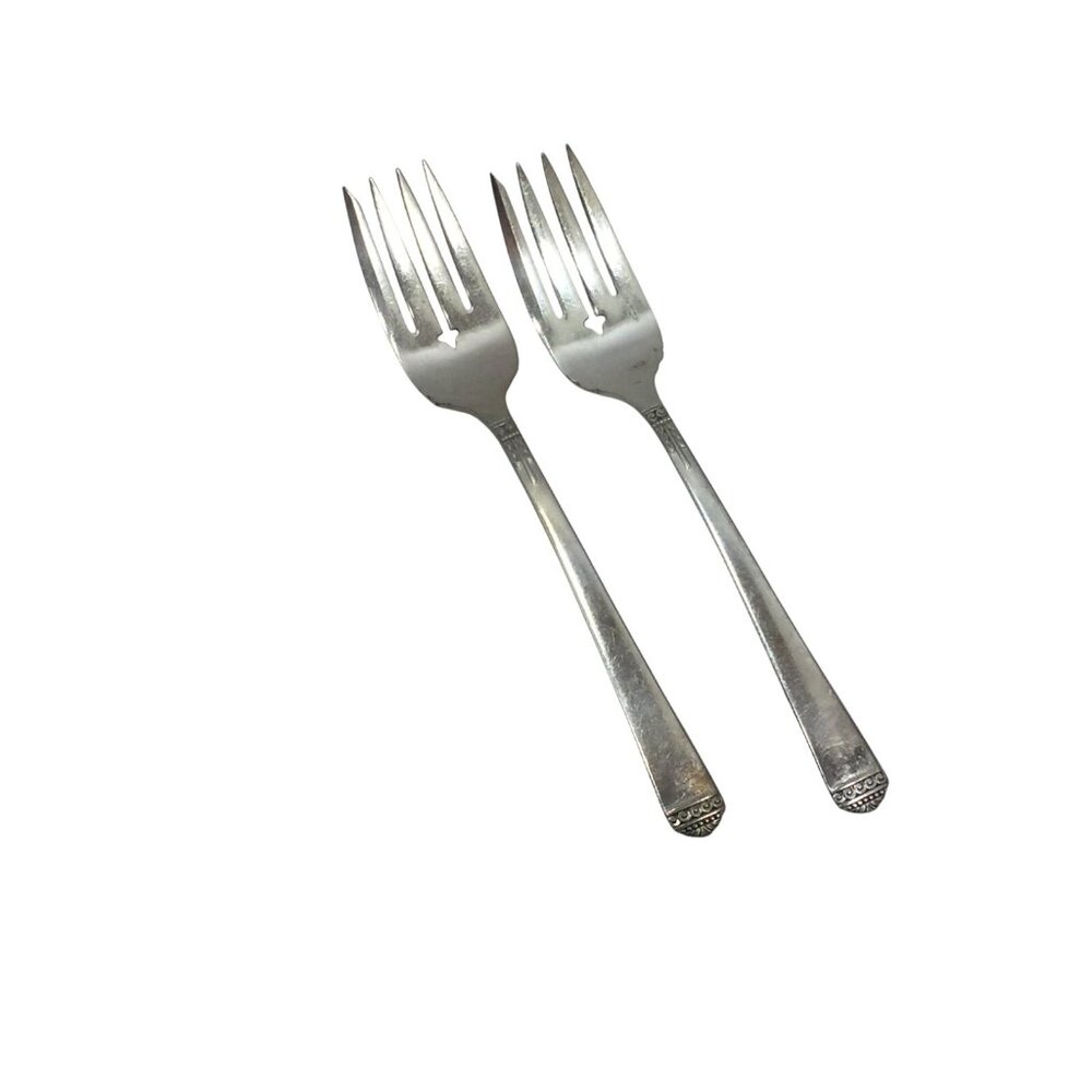 2 Vintage 1881 Rogers Oneida Silverplate Surf Club Salad Fork 25088 Forks